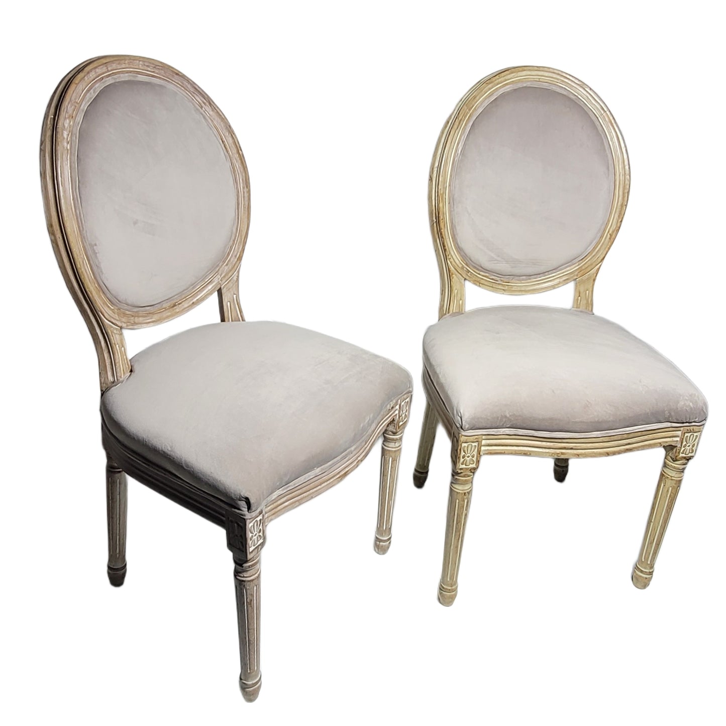 King Louie XVI Velvet Medallion Chairs (Set of 2)
