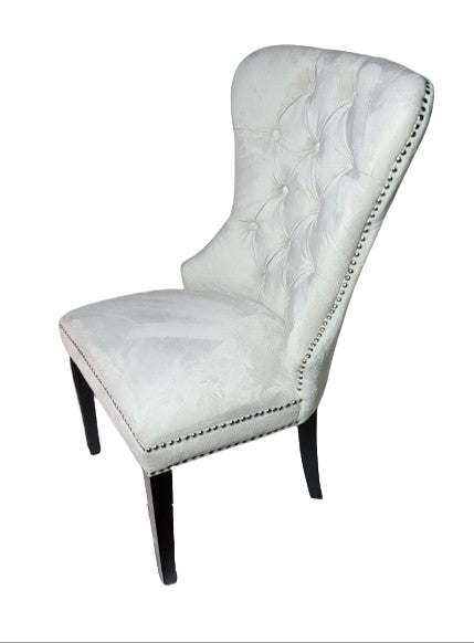 Tufted Velvet Wing Back Parsons Chairs White (Set of 4)